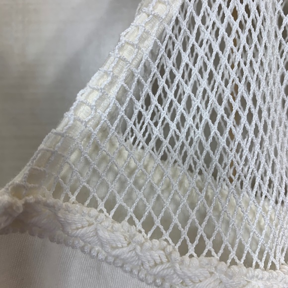 Lauren Ralph Lauren Cream Mesh Yoke Top XL - Picture 7 of 7